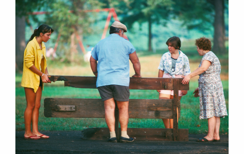 fot. Ed Hausner, Family Salvages Picnic Table, nieznane miejsce / NYC Park Photo Archive
