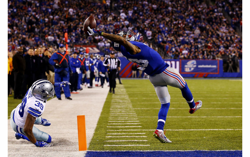 Odell Beckham z New York Giants w meczu przeciwko Dallas Cowboys w MetLife Stadium. Fot. Al Bello, USA, Getty Images