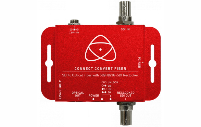 Atomos Connect Converter ATOMCCVSF1 - urządzenie konwertuje SDI na Fiber dla ekstremalnie długich sekwencji wideo przekraczających maksymalną długość możliwą dla kabla SDI (200 m) lub wzmacniacza SDI (400 m)