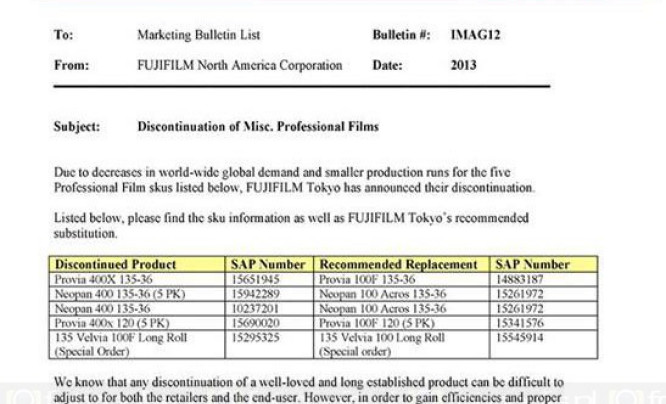 Fujifilm Neopan 400 B&W i Provia 400X - koniec produkcji