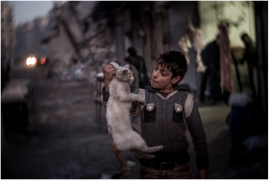 Christian Werner „Road to Ruin“, II miejsce w kategorii "Storyboard" Siena International Photo Awards 2018 | Wraz z upadkiem Aleppo, reżim Bashara Assada po raz kolejny kontroluje drugie co do wielkości miasto w kraju. Ale czy możliwe jest pojednanie? „Pójdź za mną w podróż po stanie dyktatora w gruzach.“ Przez ponad cztery lata różne grupy rebeliantów kontrolowały sąsiedztwo al-Shaar, ale syryjskie i rosyjskie myśliwce niedawno przekształciły połowę miasta w gruz. Rebelianci i ich zwolennicy opuścili miasto, a po zwycięstwie reżimu pozostali tylko ci, którzy popierają prezydenta. Wizyta w Syrii Assada jest jak wejście w apokaliptyczny świat.