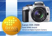 Canon EOS 350D otrzymuje Złoty Medal DIWA