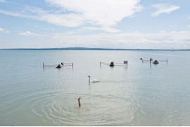 TOMASZ PADŁO, FREELANCER - III miejsce w kategorii "Przyroda" (zdjęcie pojedyncze
Pejzaż jeziora Balaton z łabędziem i nogą dziecka.
Keszthely (Węgry), 18 sierpnia 2015 r.
