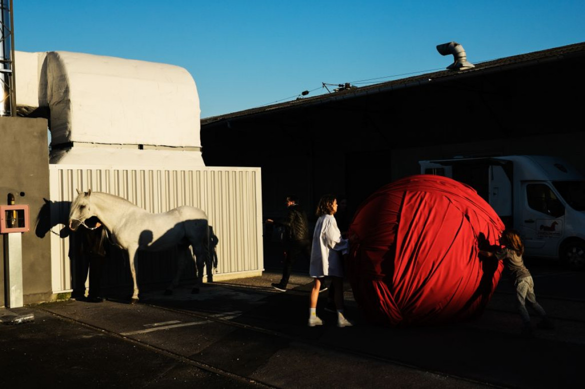 TOMASZ LAZAR, FREELANCER - II miejsce w kategorii "Kultura i Sztuka" (zdjęcie pojedyncze)

Przygotowania do pokazu Jacquemus`a podczas Tygodnia Mody w Paryżu. Koń oraz czerwona kula były częścią pokazu.
Paryż (Francja), 29 września 2015 r.