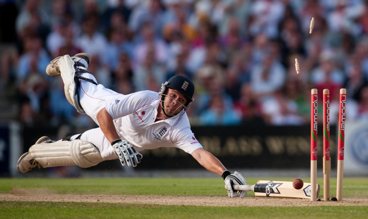 fot. Gareth Copley, United Kingdom, Press Association, England&#8217;s Jonathan Trott is run out at the fifth Ashes test match, London, 20 August