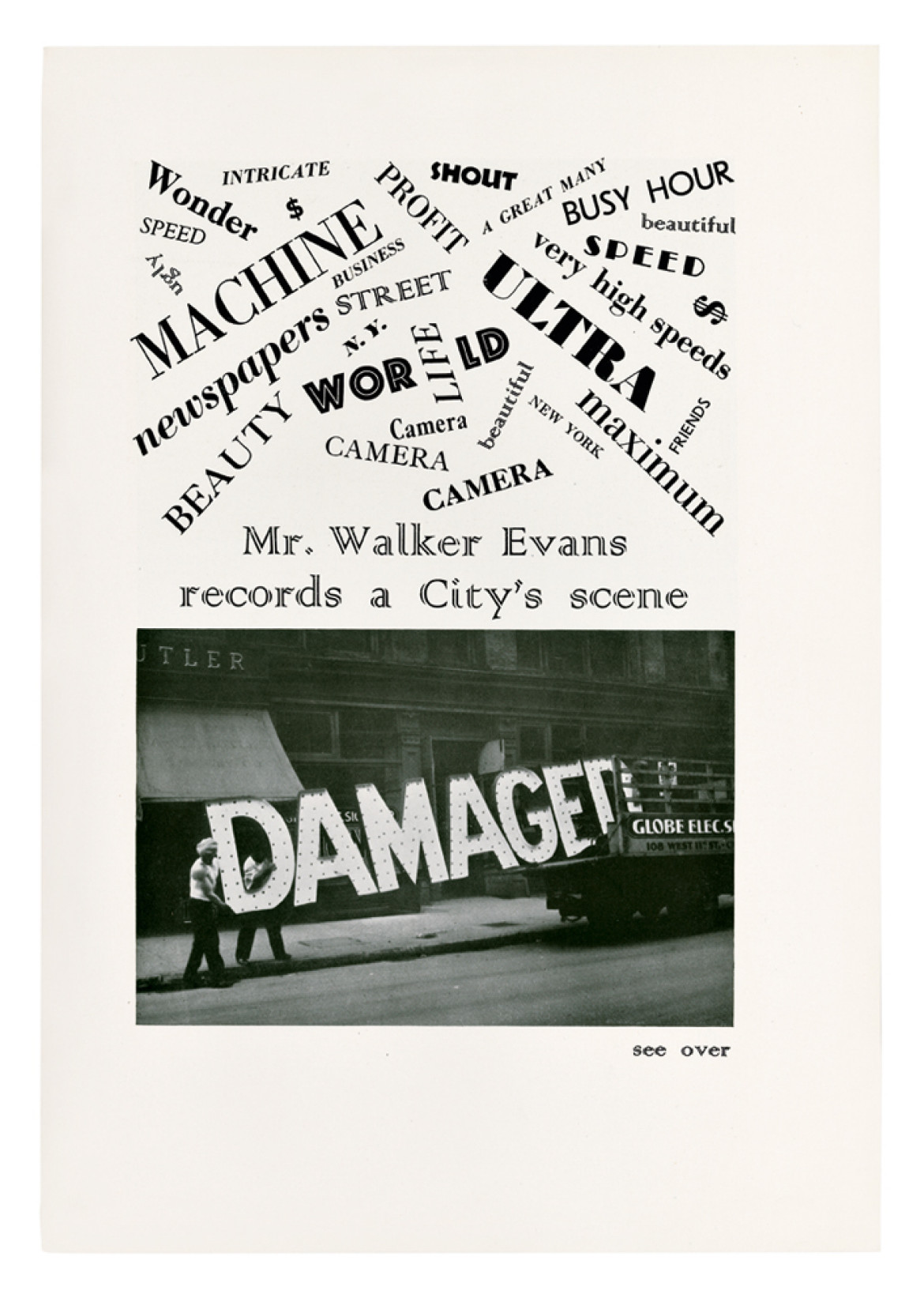 Walker Evans, Pan Walker Evans rejestruje obraz miasta, "Creative Art", grudzień 1930. Dzięki uprzejmości The Metropolitan Museum of Art