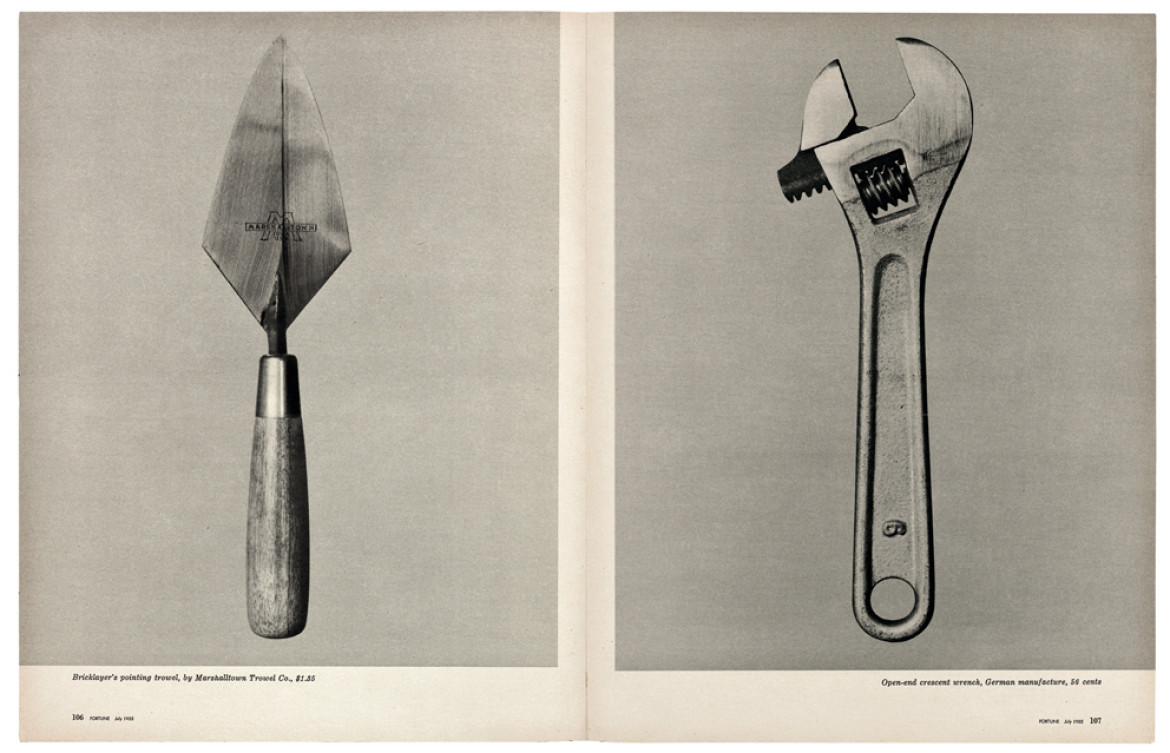 Walker Evans, Piękno pospolitego narzędzia, "Fortune", czerwiec 1955. Dzięki uprzejmości The Metropolitan Museum of Art