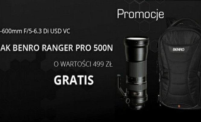  Plecak gratis przy zakupie obiektywu Tamron 150-600 mm f/5-6,3 Di USD VC