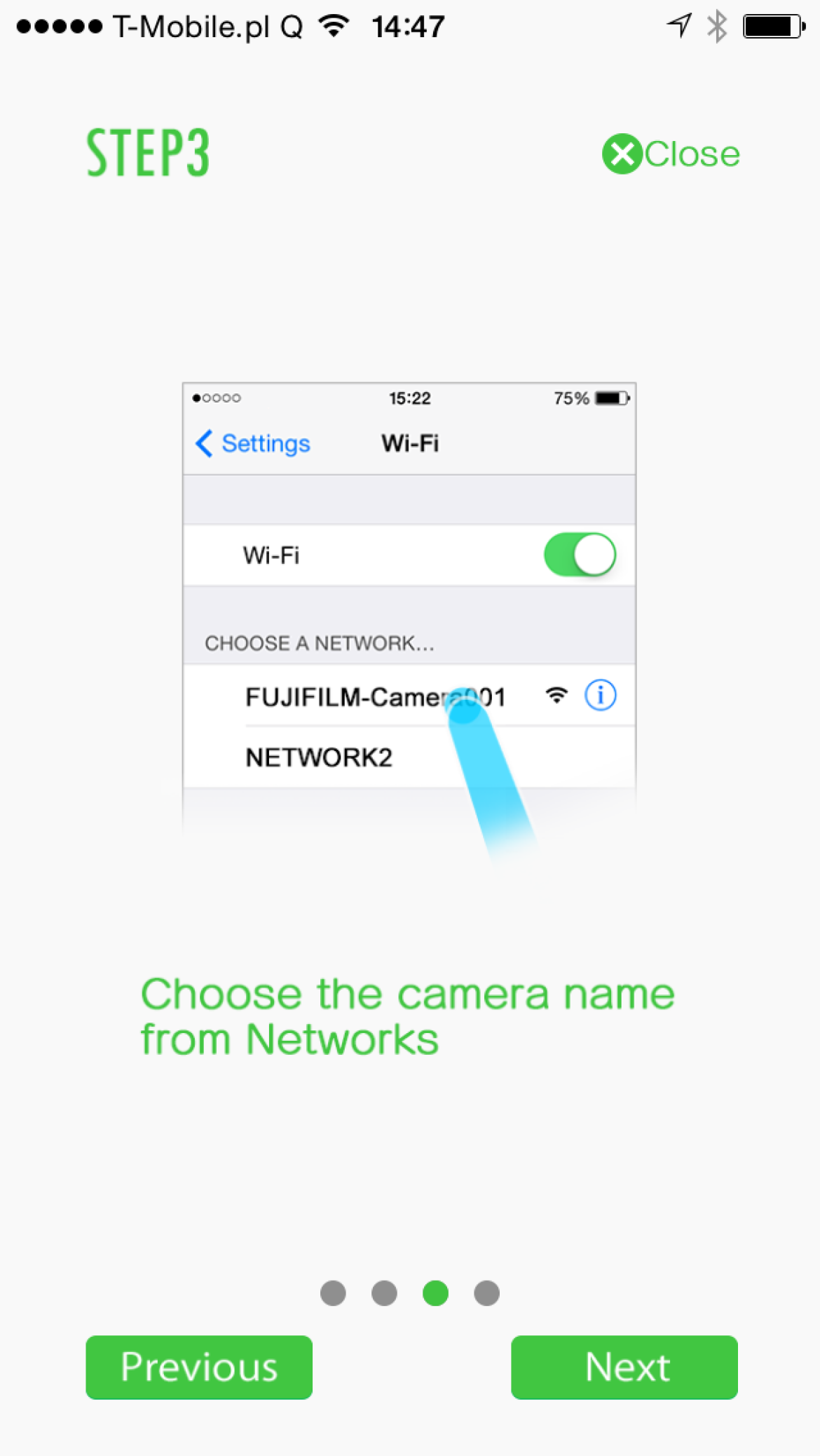 Instrukcja obsługi aplikacji łączącej się z Fujifilm X100T