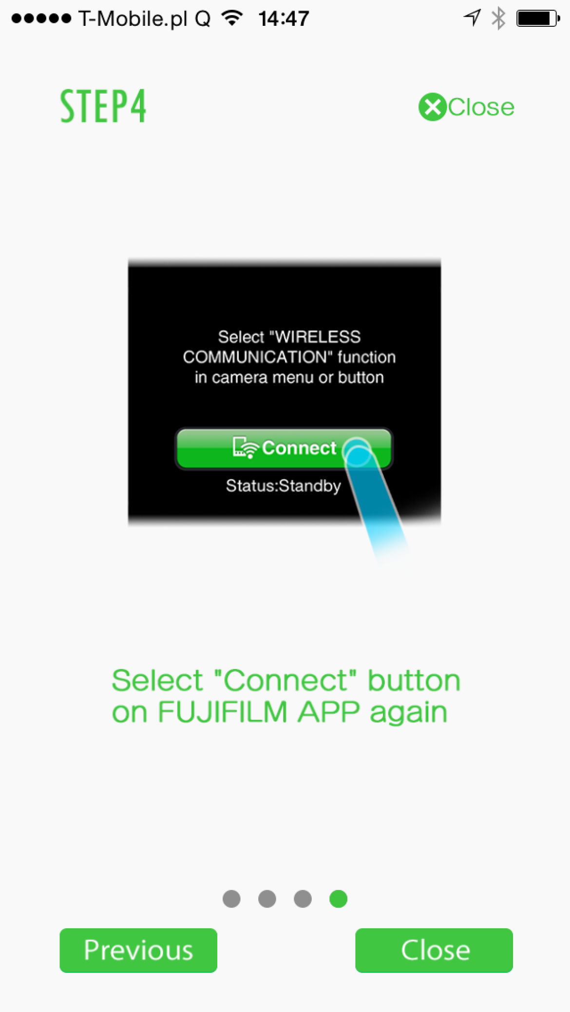 Instrukcja obsługi aplikacji łączącej się z Fujifilm X100T