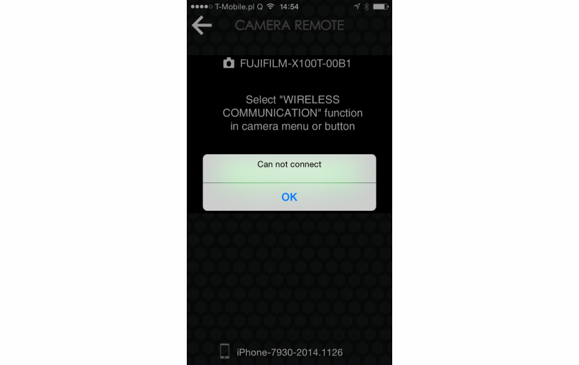 Fujifilm X100T - zerwane połączenie Wi-Fi