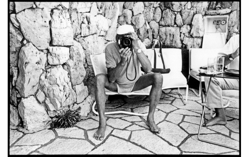 fot. Jean Pigozzi, Helmut Newton na basenie w Cap d'Antibes, 1988