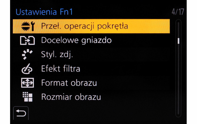 Menu personalizacji aparatu Panasonic Lumix G9