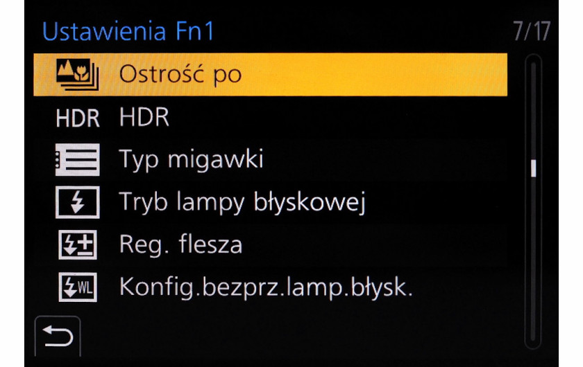 Menu personalizacji aparatu Panasonic Lumix G9