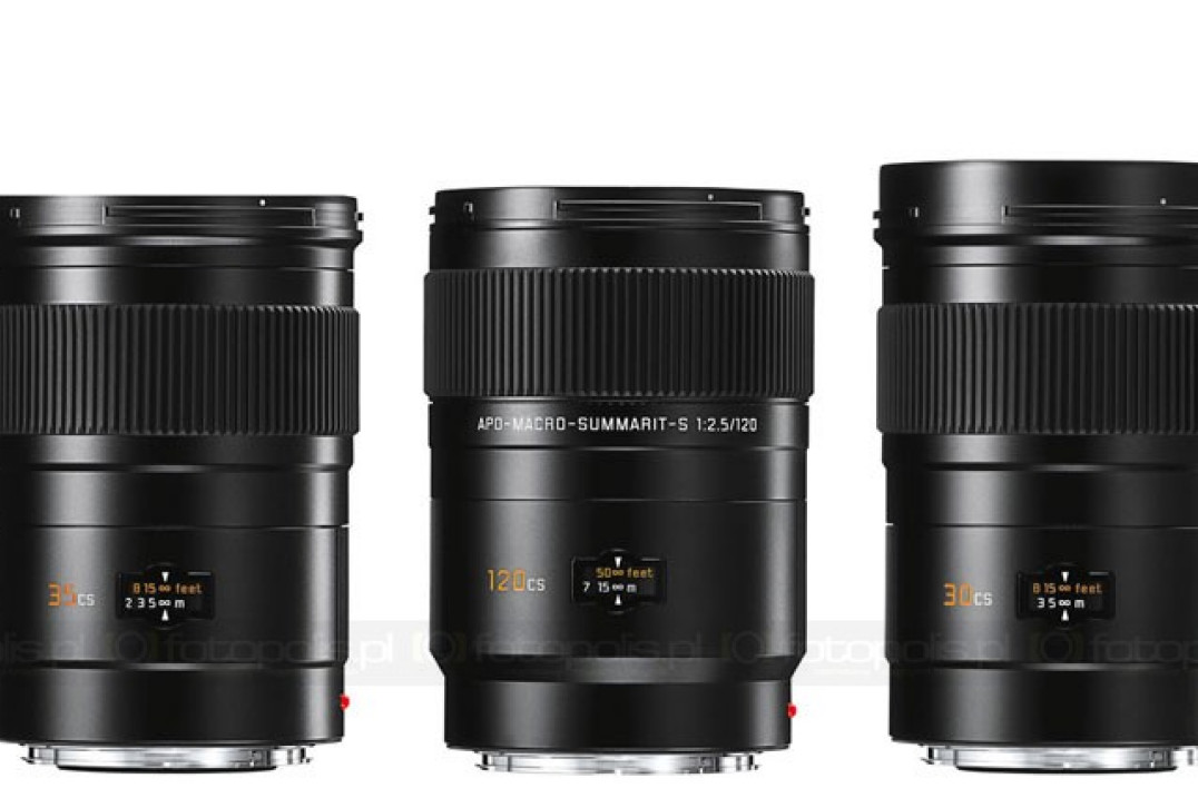Pięć obiektywów Leica S z migawką centralną i adapter Hasselblad H
