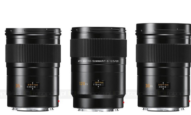 Pięć obiektywów Leica S z migawką centralną i adapter Hasselblad H