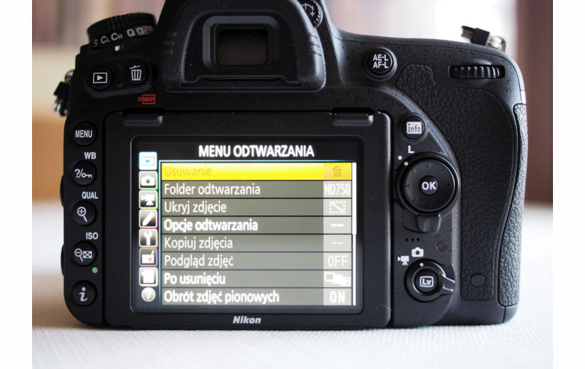 D750 menu odtwarzania