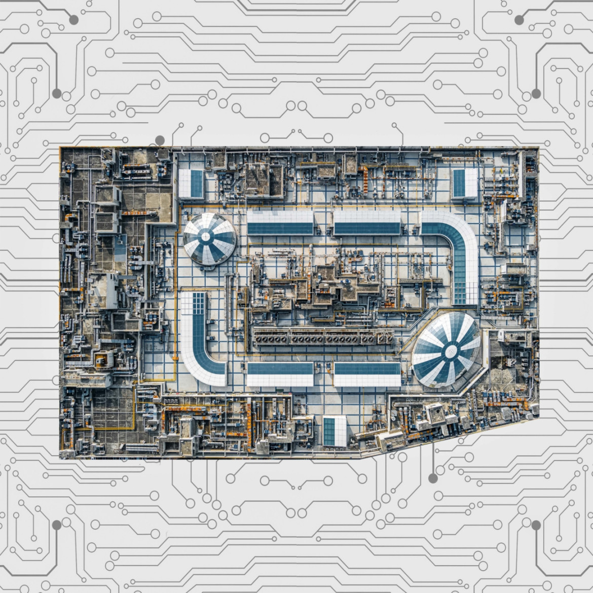 Fot. Zhang Xiangsheng, "Assemble the city", 2. miejsce w kat. Series / Drone Photo Awards 2024<br></br><br></br>Podczas sesji zdjęć lotniczych fotograf natknął się na budynki, które uderzająco przypominały komponenty komputerowe. Zaintrygowany tą obserwacją, zaczął zauważać więcej struktur architektonicznych, które przypominały części komputerowe. Odizolowując te budynki od otoczenia, dokładnie zbadał ich strukturę i funkcję. Dla niego struktury te symbolizują krajobraz miejski jako ogromną maszynę, misternie połączoną z ludźmi odgrywającymi główną rolę w jej wewnętrznym działaniu. Poprzez tę eksplorację starał się zrozumieć mechanizmy operacyjne miasta.