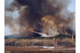 Wyróżnienie w kategorii Environmental Issues, fot. Sergej Chursyn, "Wildfire at the Beach"