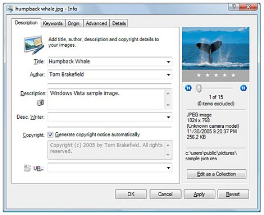 Microsoft Photo Info - edytuj EXIF w Windowsach