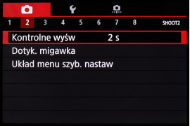 Menu główne aparatu Canon EOS M100