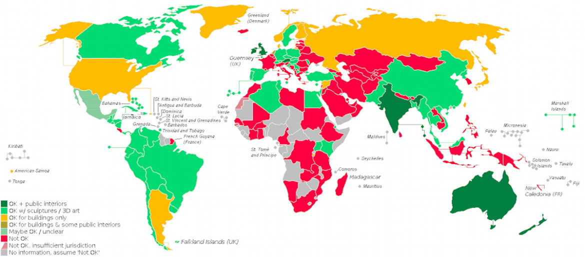 Oto jak wygląda kwestia wolności panoramy w poszczególnych krajach. fot. Wikimedia Commons