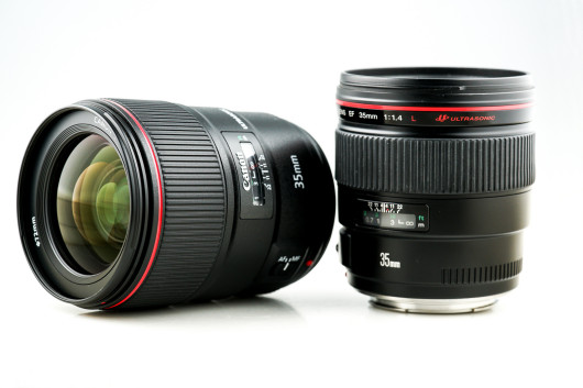 Canon EF 35 mm f/1.4 II USM (po lewej) vs Canon EF 35 mm f/1.4 USM (po prawej)