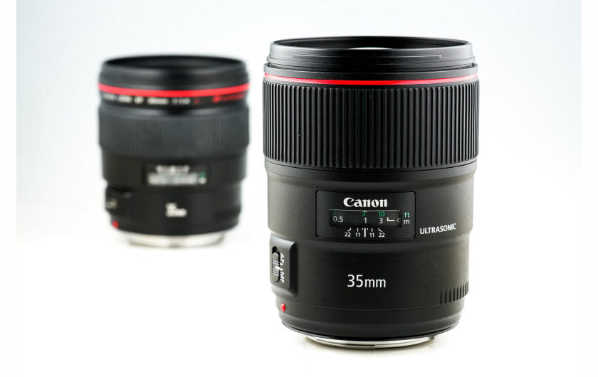 Canon EF 35 mm f/1.4 II USM (bliższy plan) vs Canon EF 35 mm f/1.4 USM (dalszy plan)