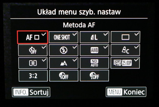 Personalizacja menu podręcznego