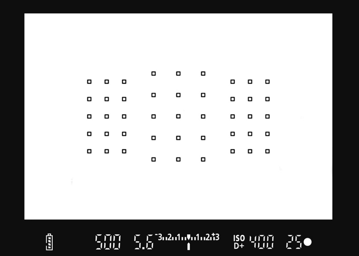 Układ punktów AF w aparacie Canon EOS 80D