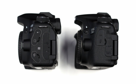 Po lewej EOS 80D, po prawej 70D