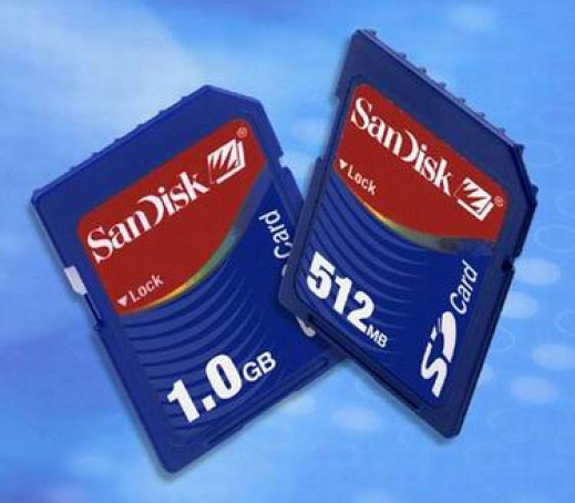 Karty SanDisk: SD 1GB i 512MB oraz MMC 128MB