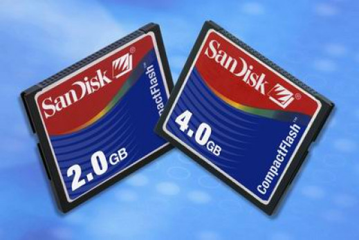 SanDisk 2GB i 4GB CompactFlash Typ I