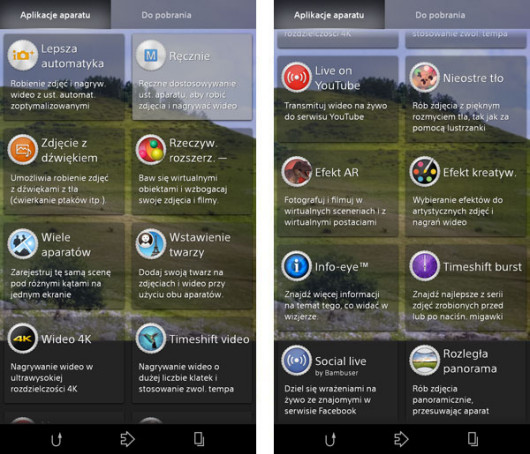 Sony Xperia Z3 - menu