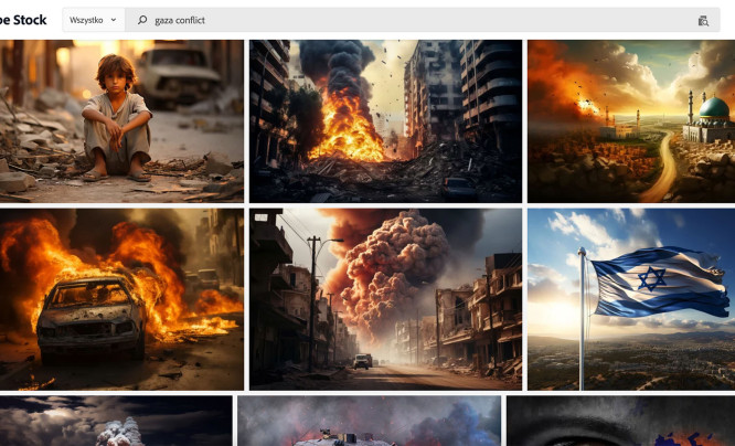  Adobe Stock sprzedaje obrazy konfliktu w Gazie wygenerowane w AI. A media je kupują…