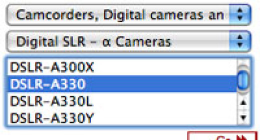 Sony A330 na oficjalnej stronie Sony