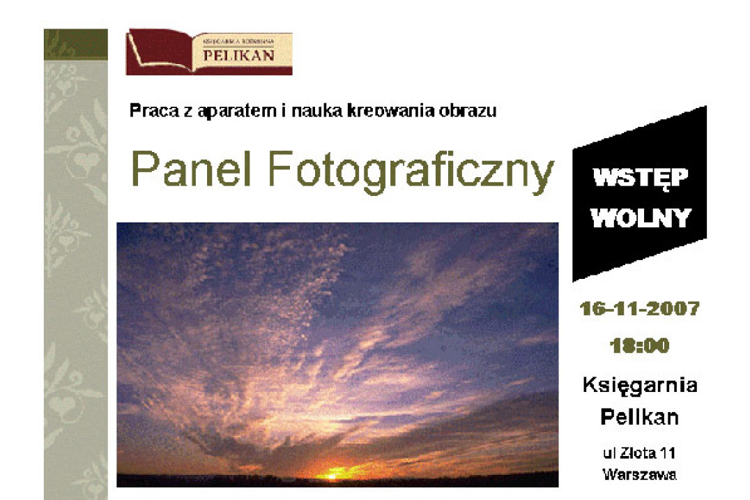 Panel fotograficzny w księgarni Pelikan