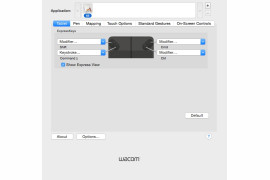 Menu personalizacji przycisków funkcyjnych tabletu Wacom Intuos