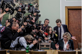 fot. Sławomir Kamiński / Gazeta Wyborcza, nominacja w kategorii Wydarzenia. Małgorzata Motylow, kandydatka na wiceprezesa NIK, podczas odwołania dotychczasowych wiceprezesów.