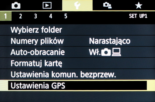 Menu główne aparatu Canon EOS M50