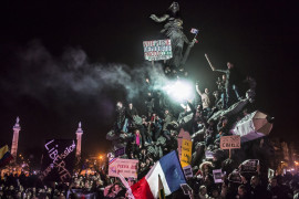 2. miejsce w kategorii "Spot News", fot. Corentin Fohlen, paryski marsz przeciwko terroryzmowi, Francja