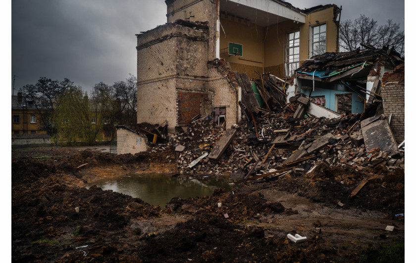 Zbombardowana szkoła w Kramatorsku. 14 kwietnia 2022, Kramatorsk, Ukraina
fot. Wojciech Grzędziński