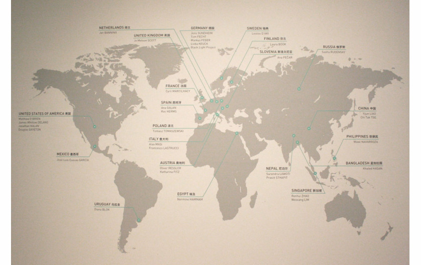 Mapa fotografów prezentujących prace w ramach wystawy „Ocean możliwości