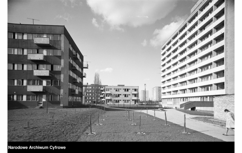 fot. Zbyszko Siemaszko, 1973r. Osiedle bloków mieszkalnych Sady Żoliborskie na Żoliborzu w Warszawie