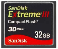 SanDisk CF Extreme III 32 GB - pojemniej, ale też szybciej