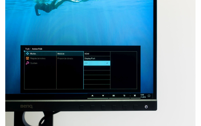 Menu monitora BenQ SW240