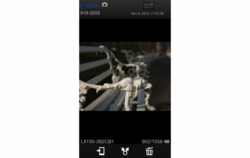 LX100 - aplikacja na smartfona, wybór zdjęcia do ściągnięcia