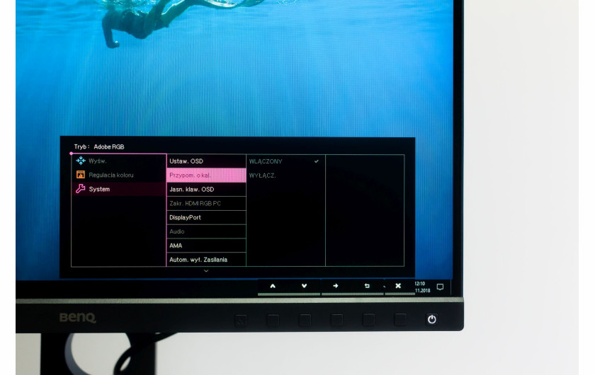 Menu monitora BenQ SW240