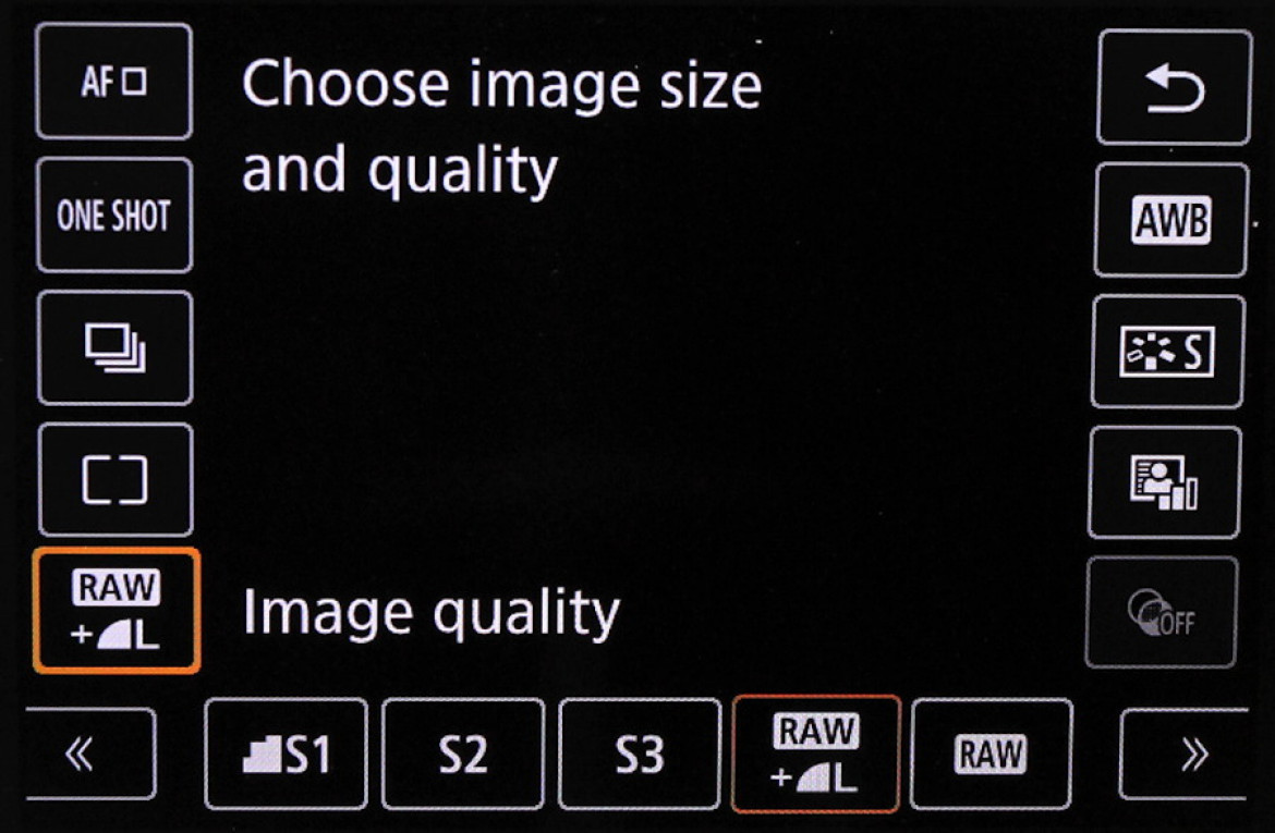 Menu podręczne aparatu Canon EOS 760D w trybie LiveView