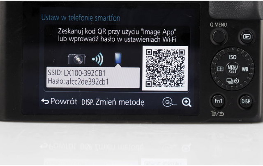 LX100 - Wifi, łączenie za pomocą QR kodu